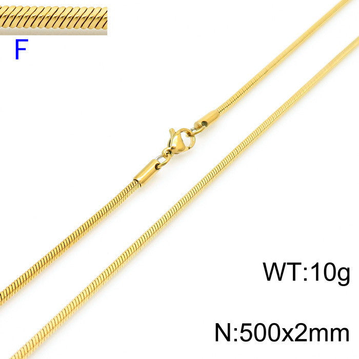 Wholesale 304 Titanium Steel Necklace Square Snake Bone Chain ACC-NE-KaLun004