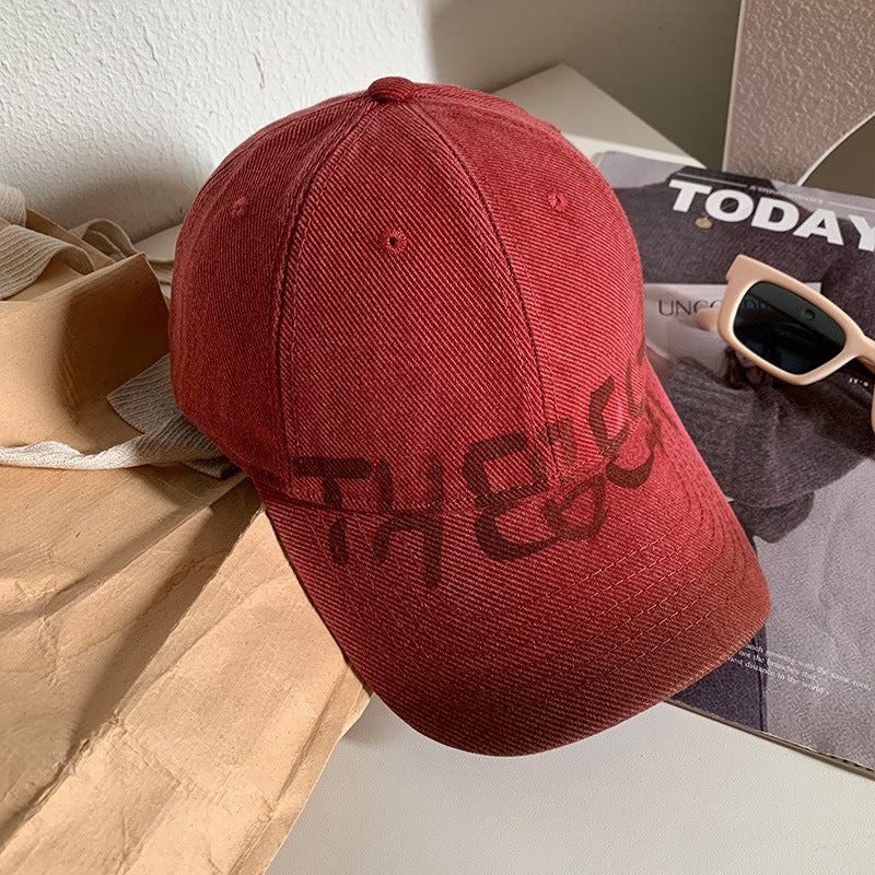 Wholesale Washed old letters retro wide soft top hat