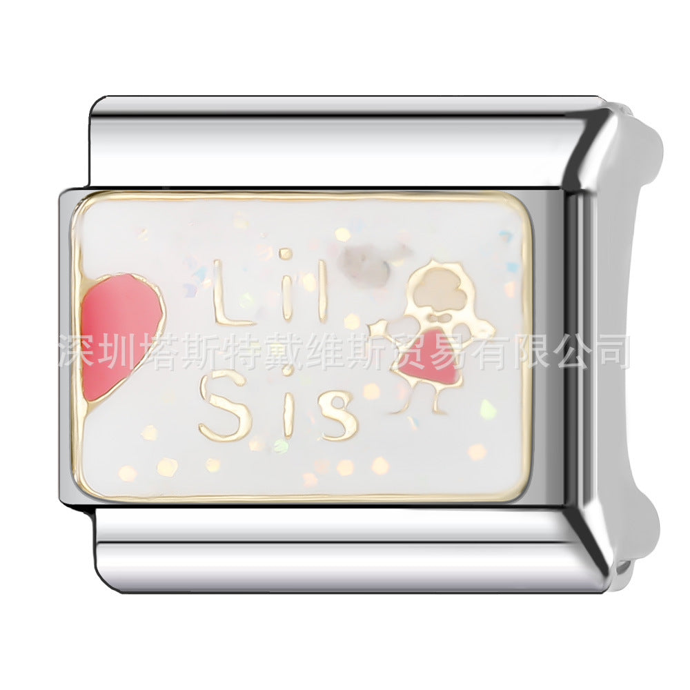 Wholesale  Italian Charm Bracelet 9mm DIY single section Creative Stainless Steel Composable Bracelet