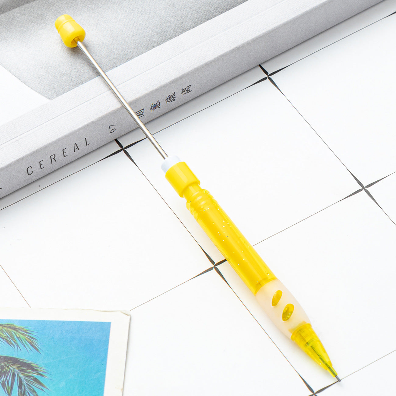 Wholesale Beadable Pencil 0.5mm Automatic Pencil DIY Beaded Plastic Pen ACC-PN-JinBN017