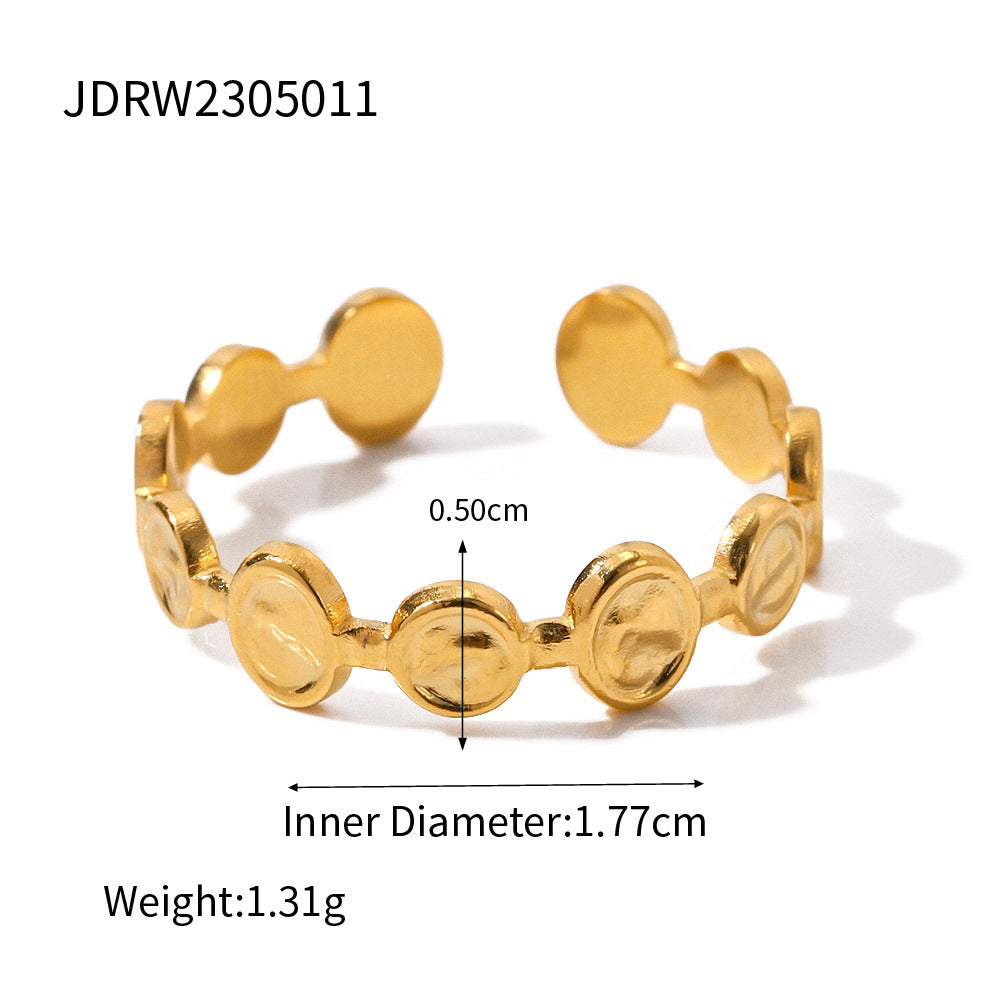 Wholesale Vintage Stainless Steel Zirconia Open Rings ACC-RS-WanX009