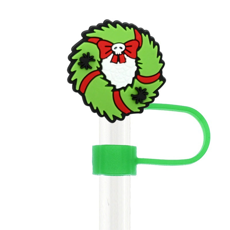 Wholesale  Random 100pcs Cartoon   10mm PVC Soft Straw Tube Cap