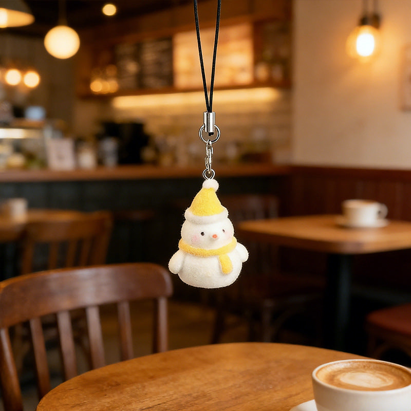Wholesale Resin flocked Christmas pendant keychain
