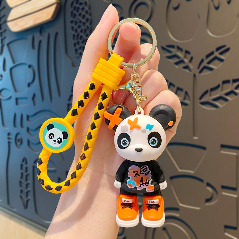 Wholesale Cartoon Graffiti Resin Panda Series Keychains ACC-KC-HongLei002