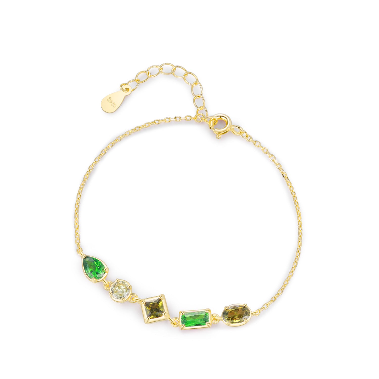 Wholesale S925 Sterling Silver Color Zircon Three-color Bracelet