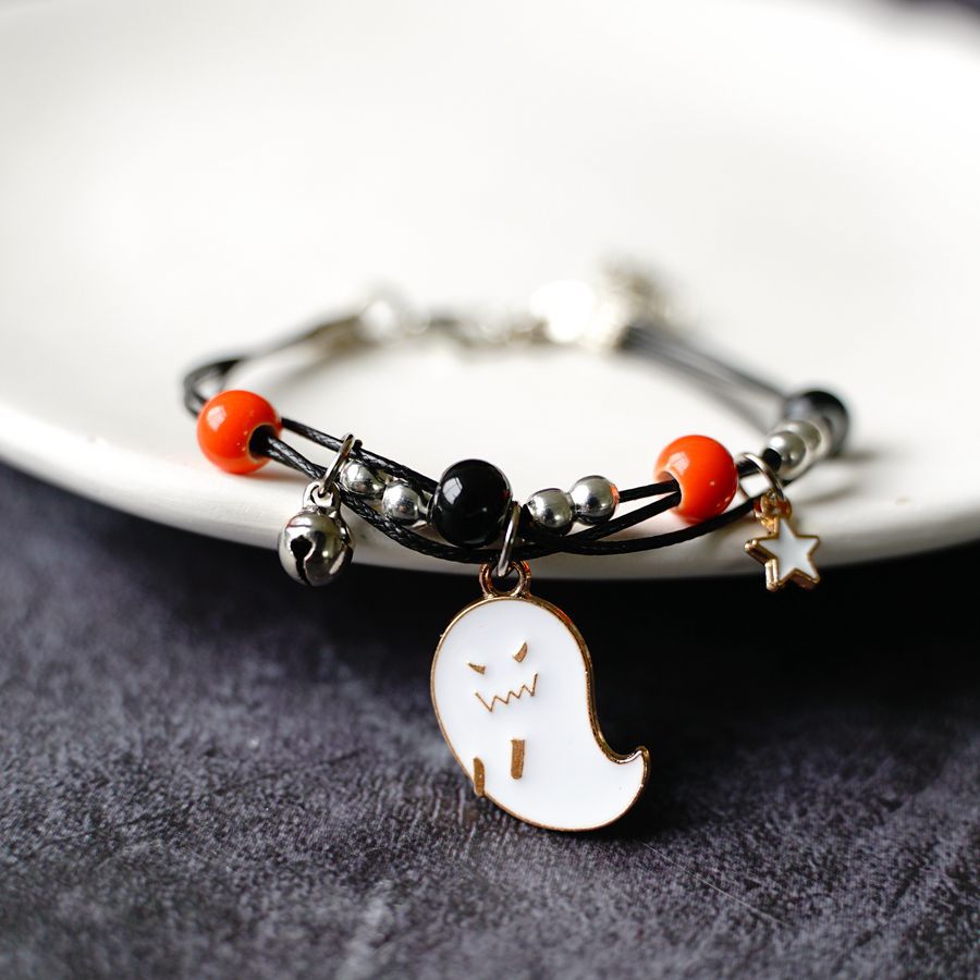 Wholesale  pumpkin bracelet  ghost festival orange ceramic bracelet
