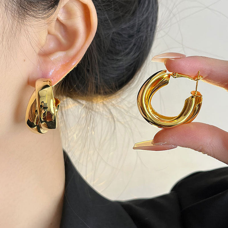 Wholesale  retro style double layer high sense  earrings