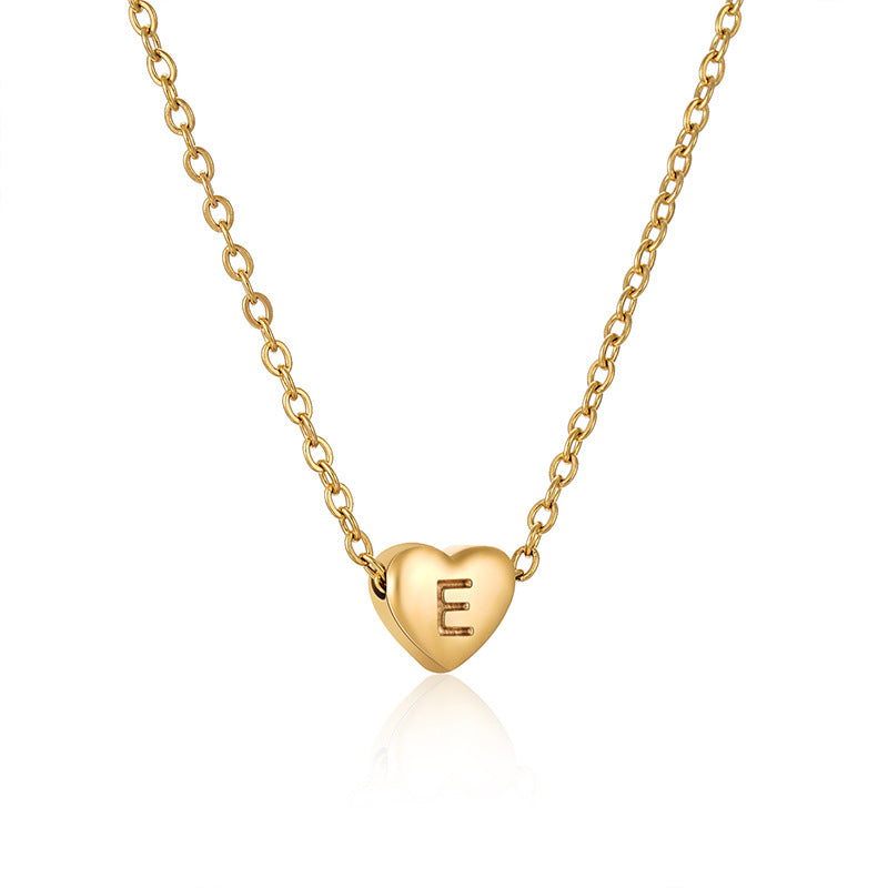 Wholesale 18K  titanium steel love letter necklace