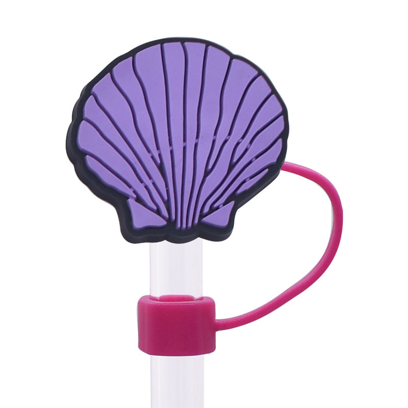 Wholesale Random 100pcs Cute Colorful Shell Straw Cover 10MM Straw Tube Cap