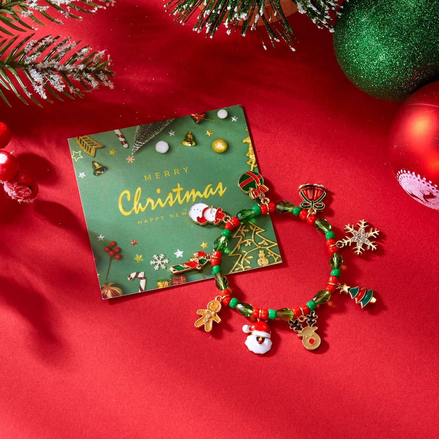 Wholesale Christmas  Snowflake Elk Colorful Bracelet