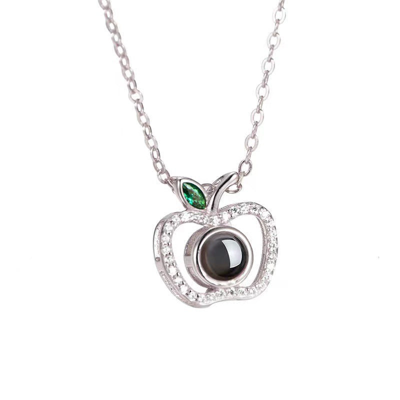Wholesale Apple Shaped Projection Love Language Necklace