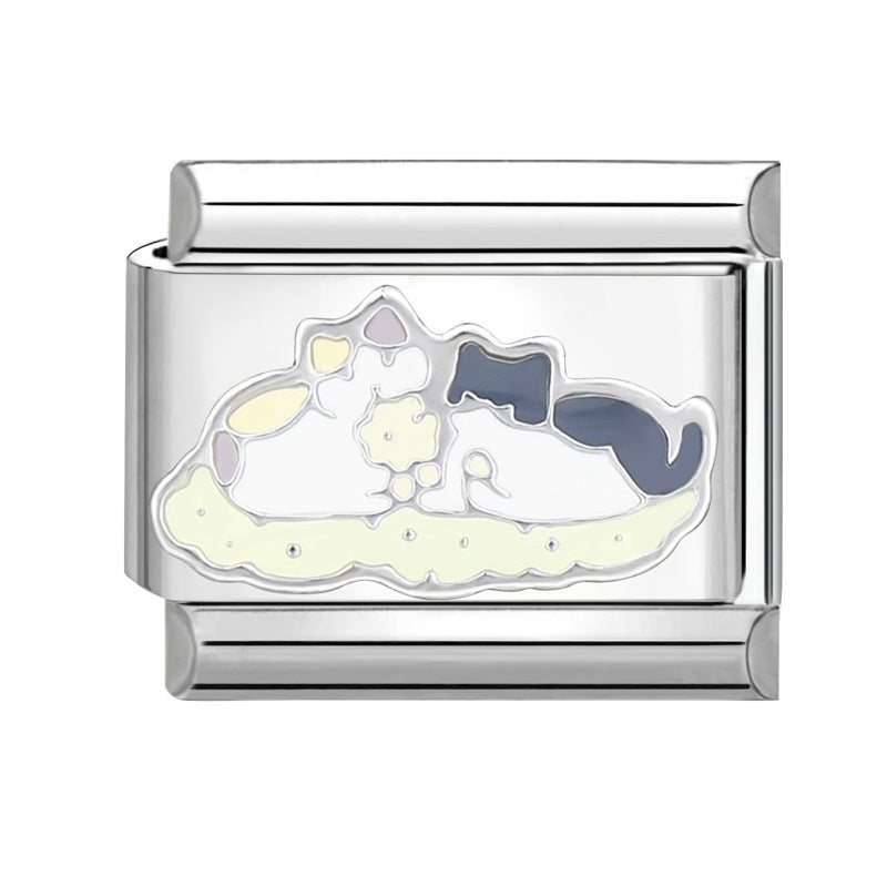 Wholesale Italian Charm Bracelet 9mm DIY Splicing Creative Pattern Titanium Steel Composable Bracelet