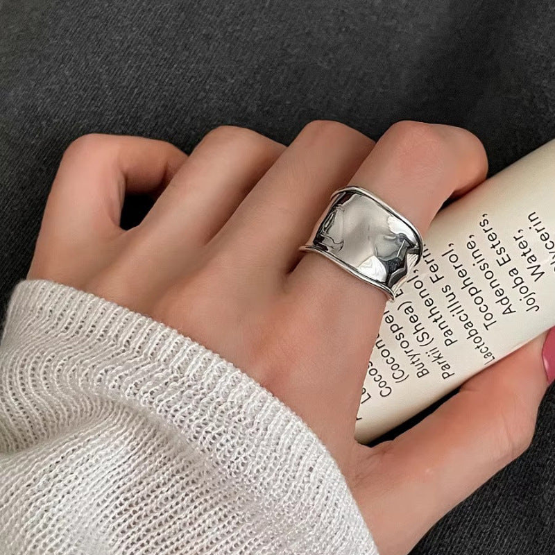 Wholesale Irregular wide ring  high-grade uneven open ring