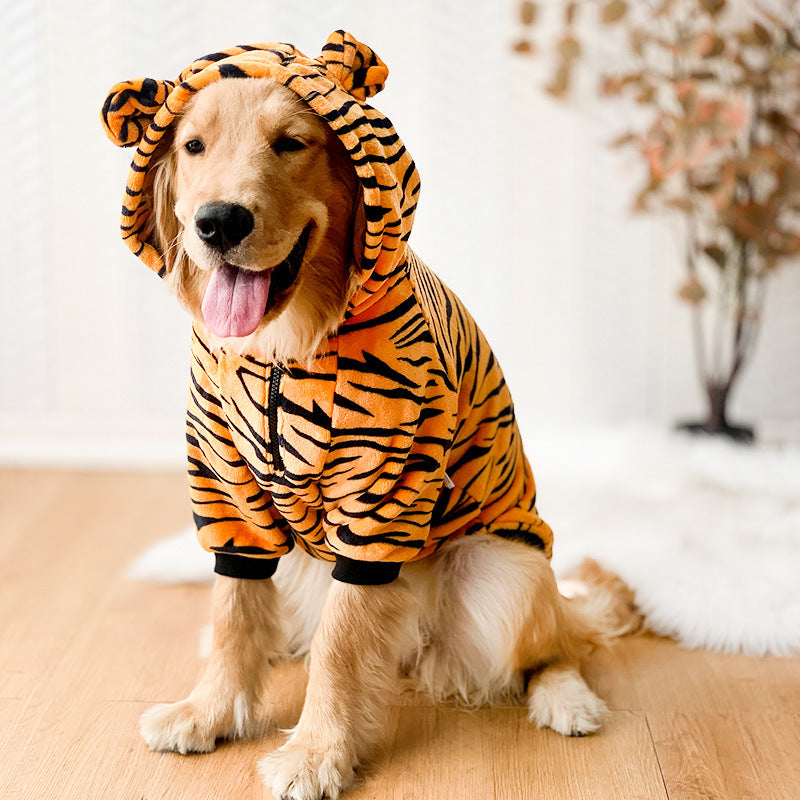 Wholesale hound clothes tiger skin disguise warm medium and large dogs big dog pet