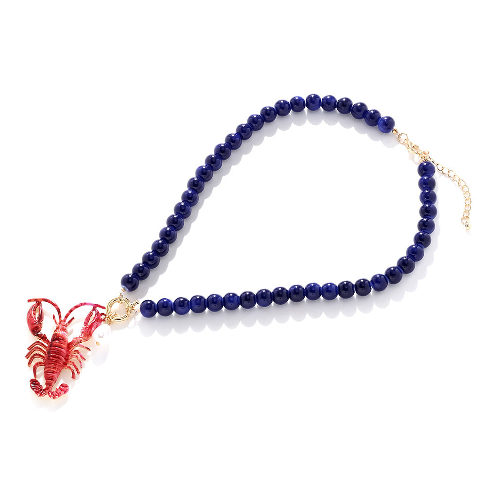 Wholesale Handmade Beaded Oil Drop Lobster Pendant Necklace