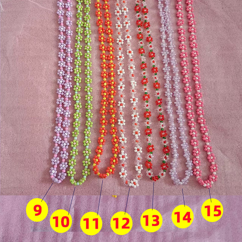 Wholesale Summer Fresh Flower Rice Bead Necklace