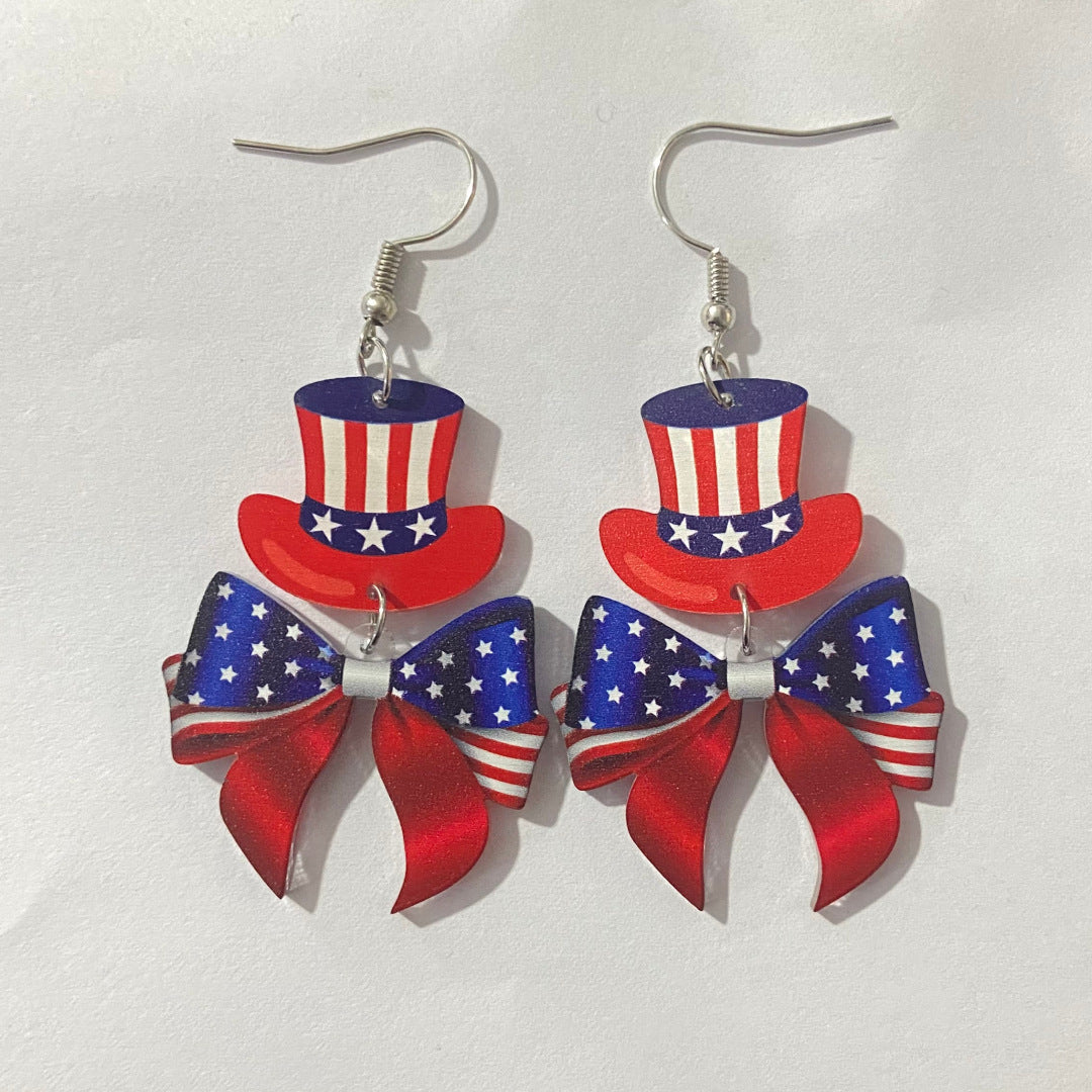 Wholesale Independence Day-Themed Earrings: Geometric Jewelry