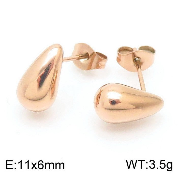 Wholesale Teardrop Shape Solid Titanium Steel Earrings ACC-ES-KaLun001