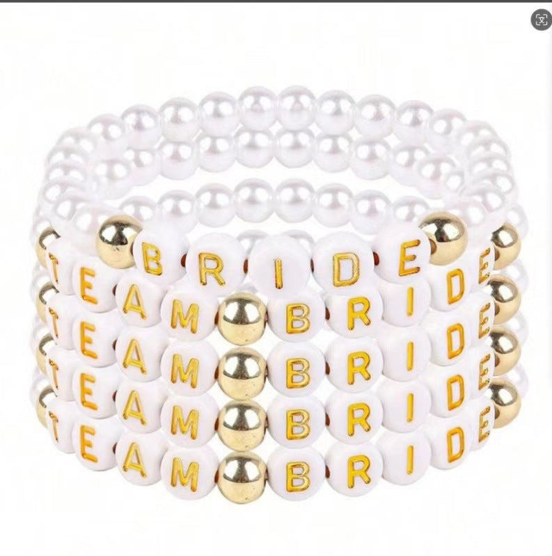 Wholesale Gold Pearl Bracelet Acrylic Gold Beads Pearl Bracelet