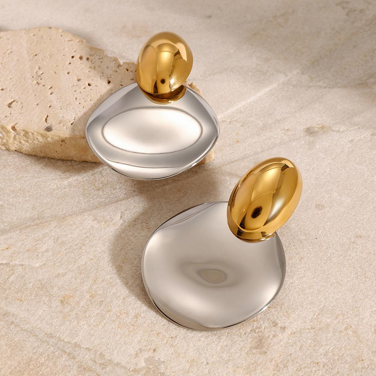 Wholesale  stainless steel color matching exaggerated earrings