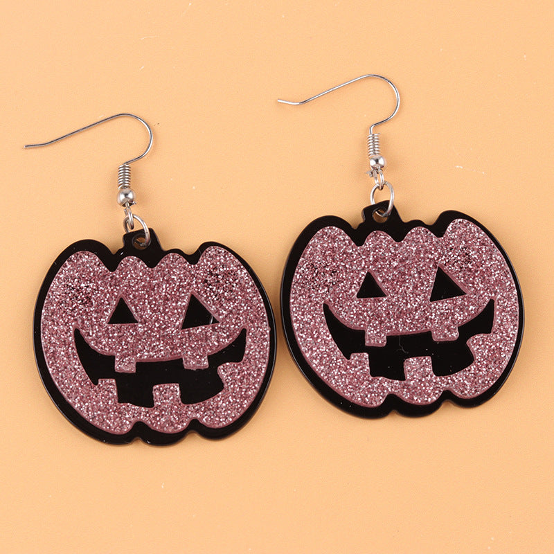 Wholesale Halloween  earrings grimace pumpkin acrylic earrings