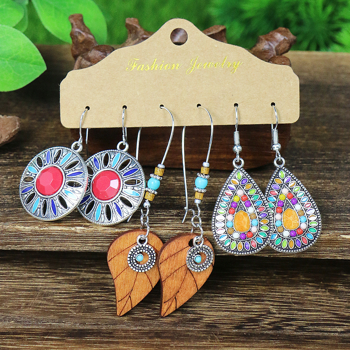 Wholesale Bohemian Handmade Tassel Flower Hollow Vintage Alloy Earrings ACC-ES-MoMo005