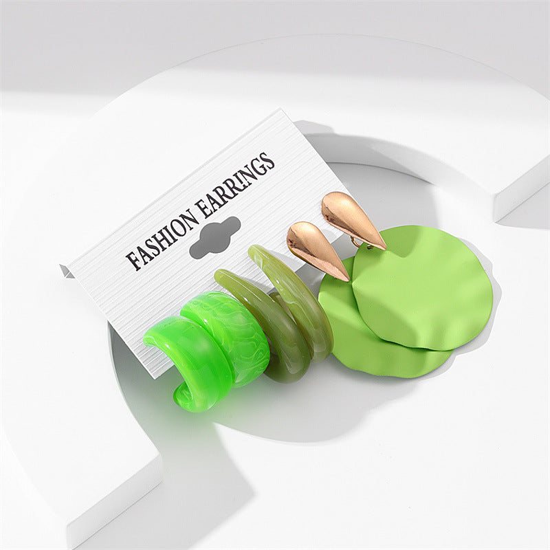 Wholesale Acrylic Solid Color Flower Earrings Set ACC-ES-GuTe002