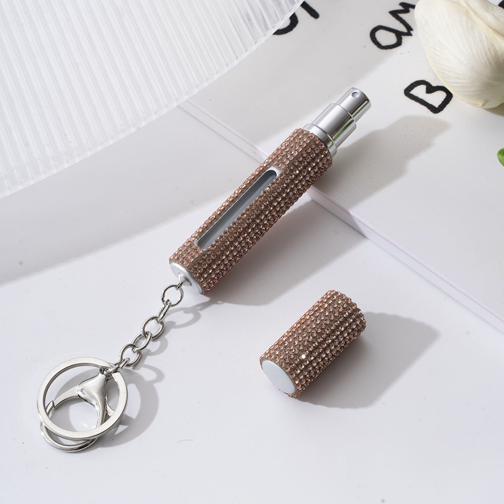 Wholesale  Diamond-encrusted Creative  Perfume Bottling Keychain
