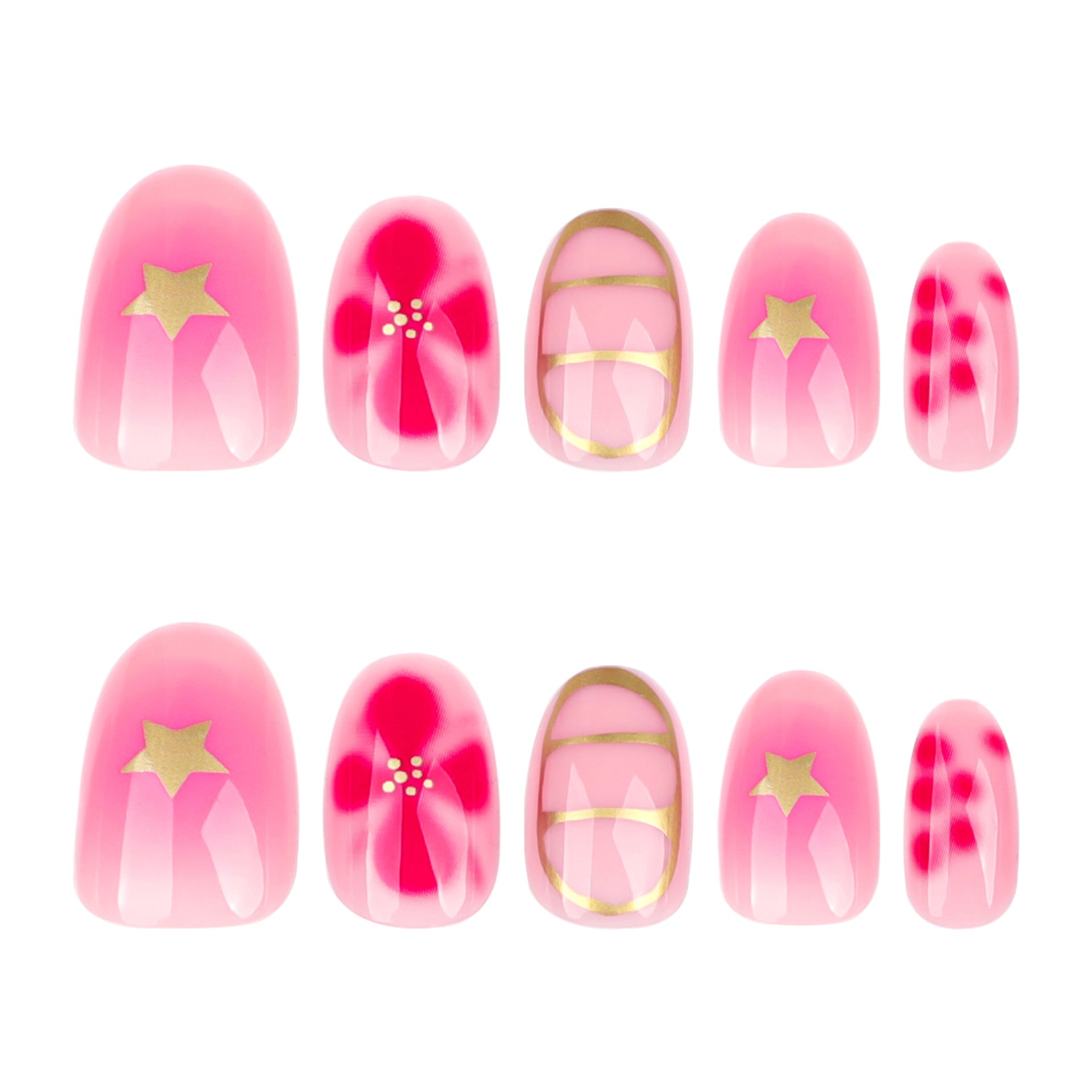 Wholesale 24 Pieces/box Flower Star Nails Kits Nail Stickers