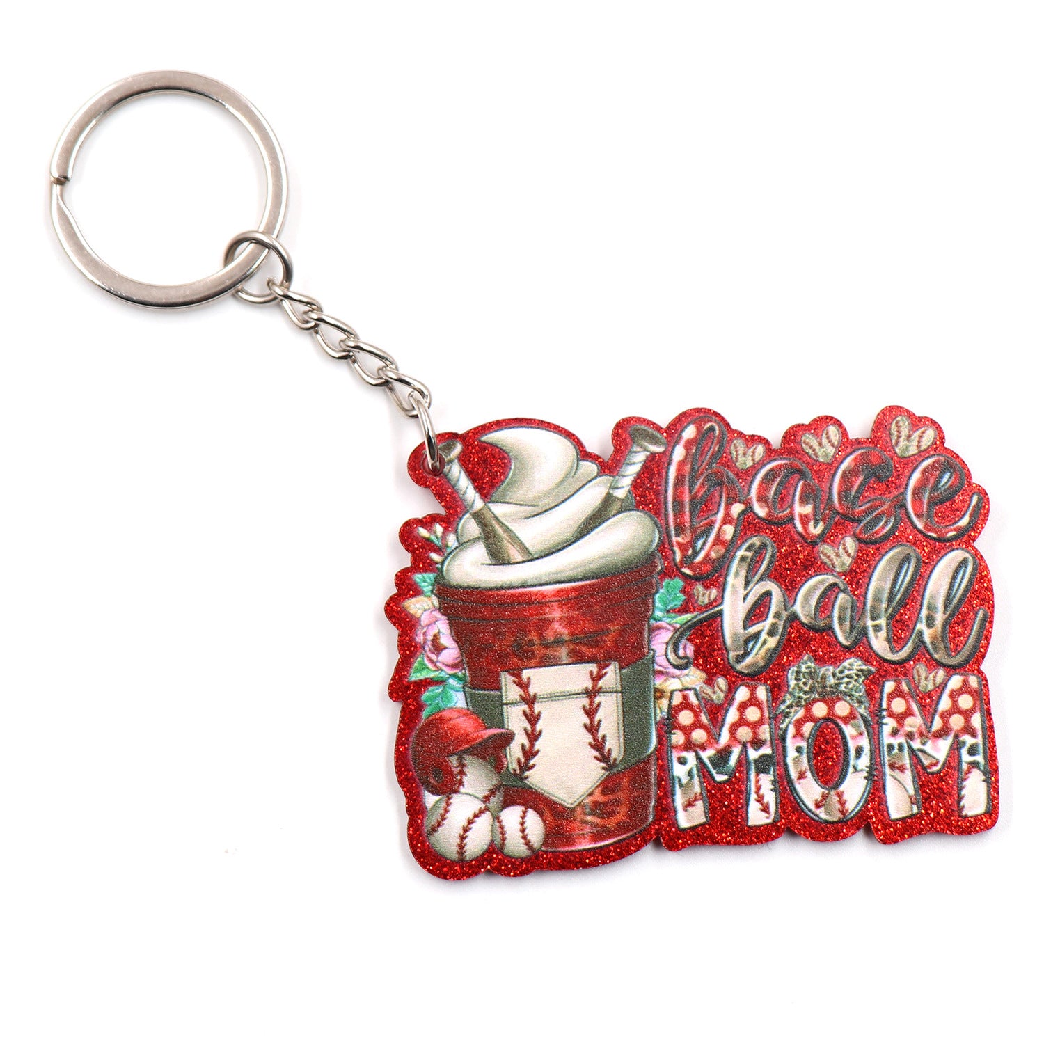 Wholesale MOM Mother's Day Baseball Ice Cream Acrylic Keychain ACC-KC-XiaoYan011