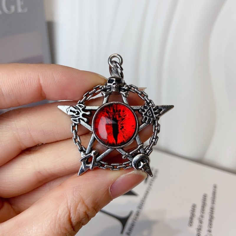 Wholesale Demon Eye Pentagram Skull Hollow Zinc Alloy Keychain ACC-KC-YiDa001