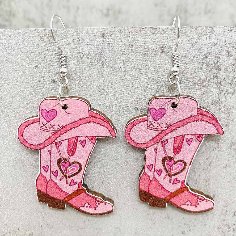 Wholesale Valentine's Day  Creative Leopard Love Coffee Cup Acrylic Earrings