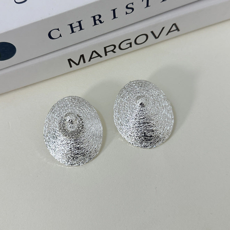 Wholesale Metal Asymmetric Oval Earrings