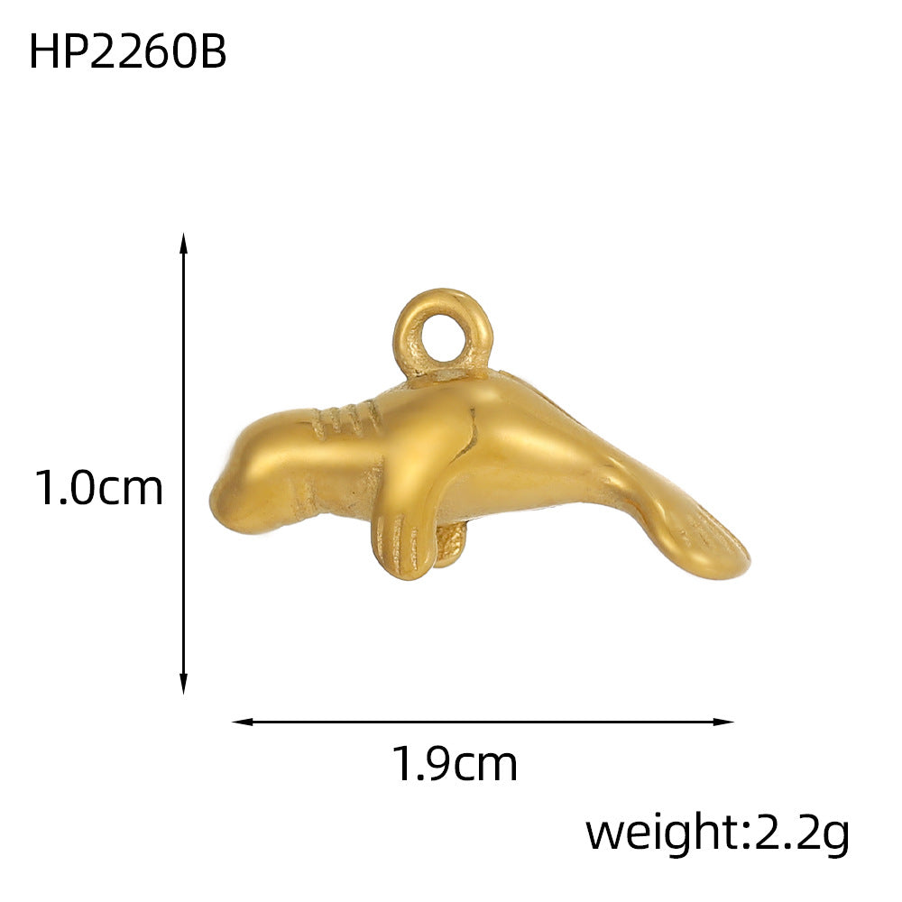 Wholesale  Marine Animal Series Dolphin Crab Stainless Steel DIY Pendant