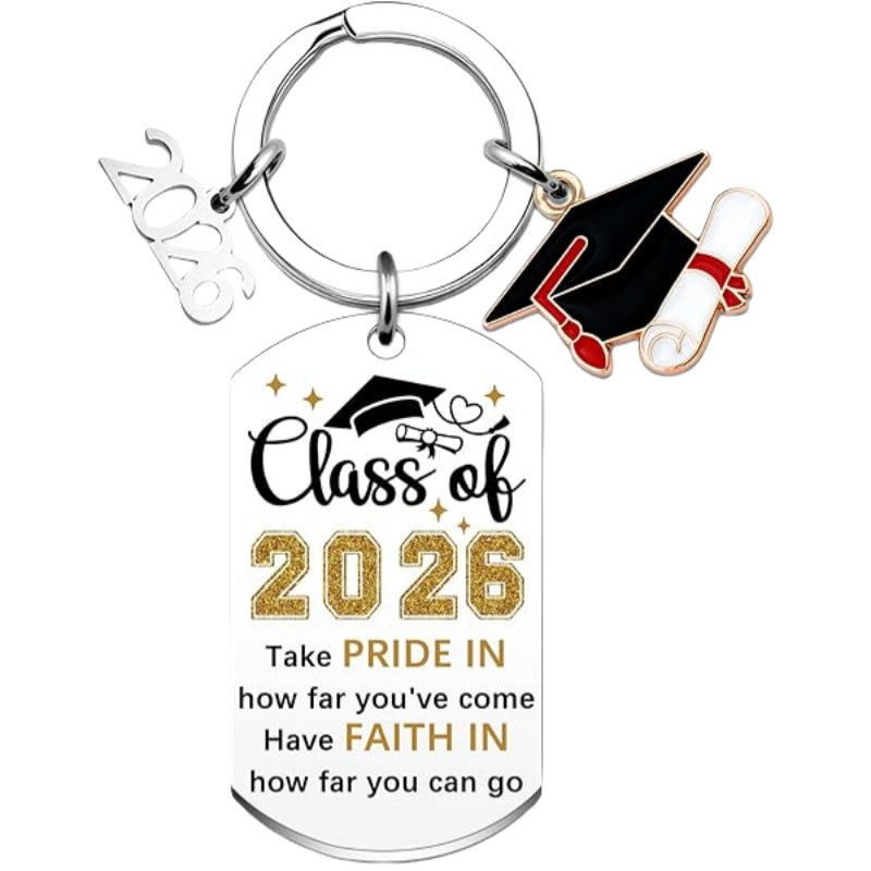 Wholesale Inspirational Dog Tag Keychain Stainless Steel Graduation Gift Fashion Accessory