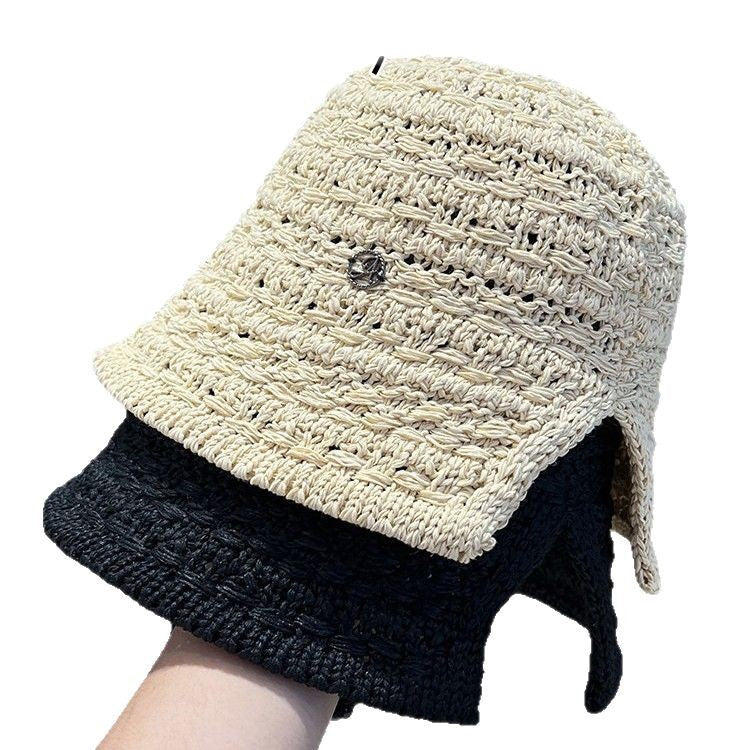 Wholesale  woven hollow travel split sun hat fisherman hat bucket hat