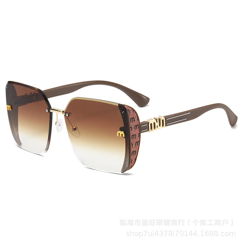 Wholesale Trendy Square Frameless Sunglasses for Women UV400 Everyday Wear Gift