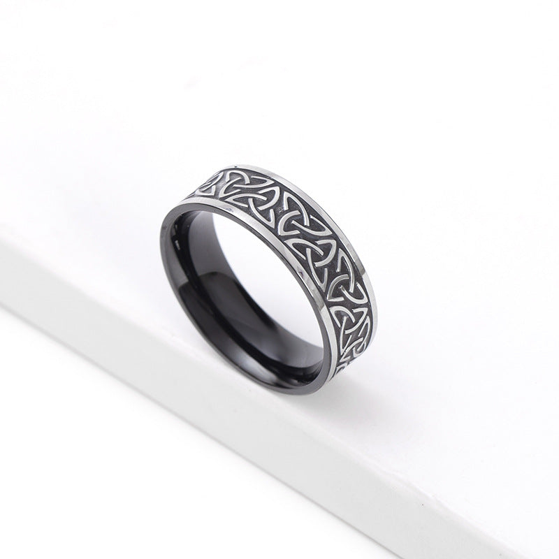 Wholesale Nordic style titanium steel Viking text ring