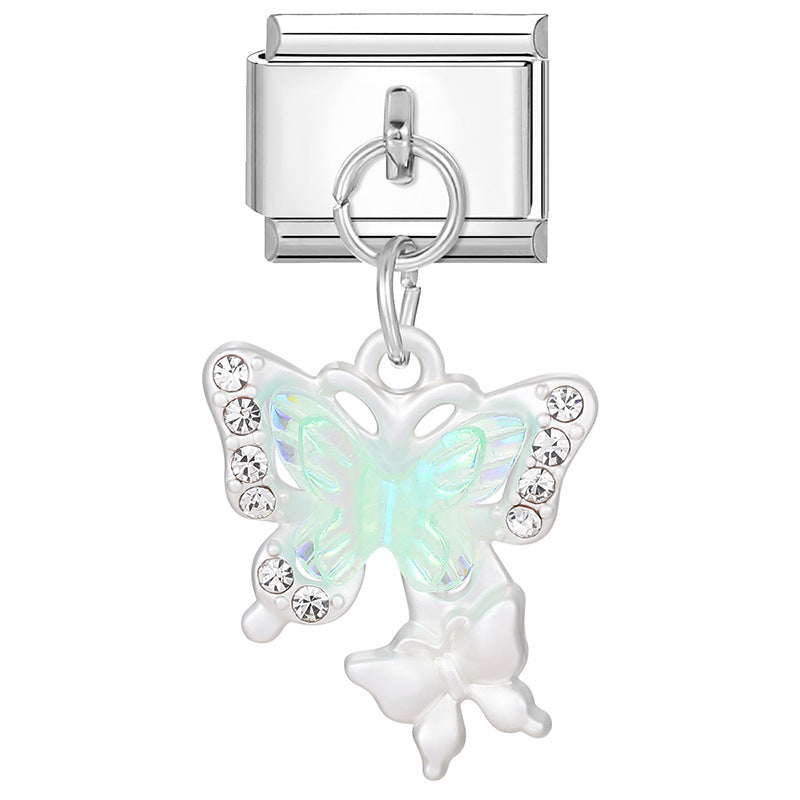 Wholesale Italian Charm Bracelet 9mm DIY Splicing Removable Titanium Steel  Love Bow Composable Bracelet