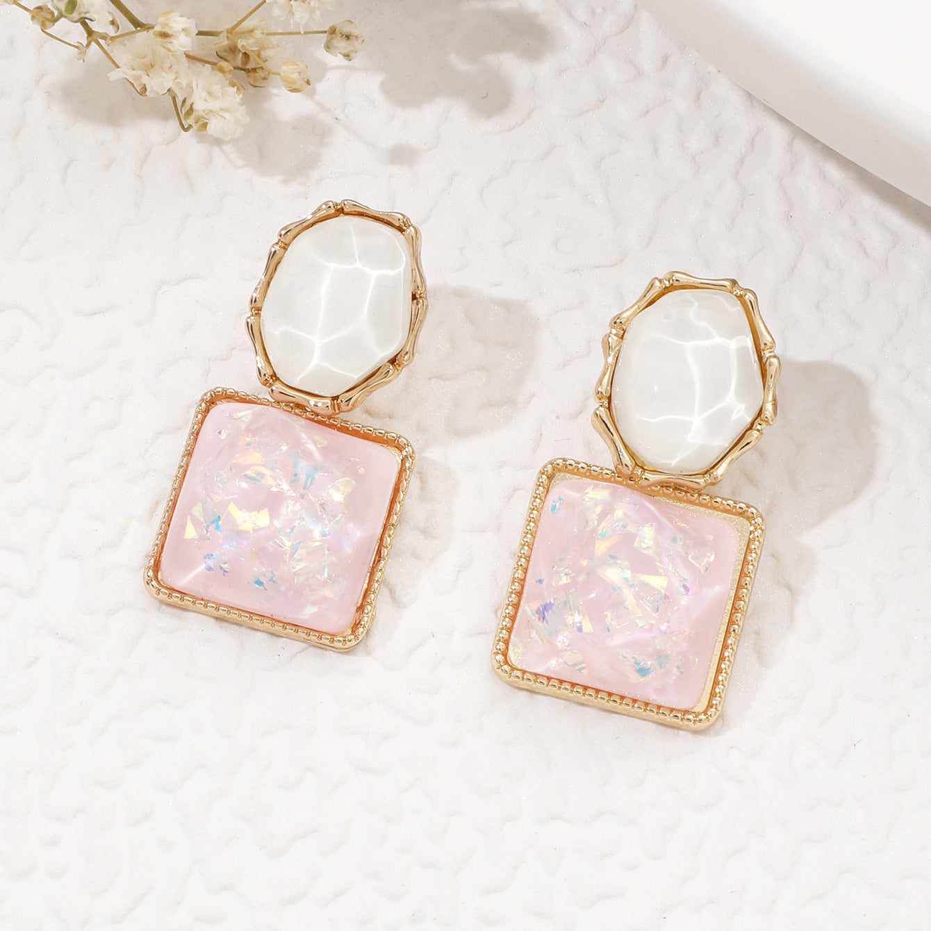 Wholesale Trendy Resin Water Ripple Earrings,  French Style Fashion Jewelry for Everyday Wear