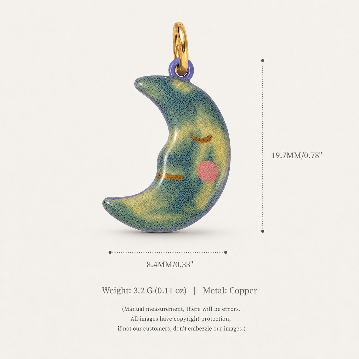 Wholesale Cute Retro Dopamine Angel Star Moon Pendant Copper Jewelry Accessory