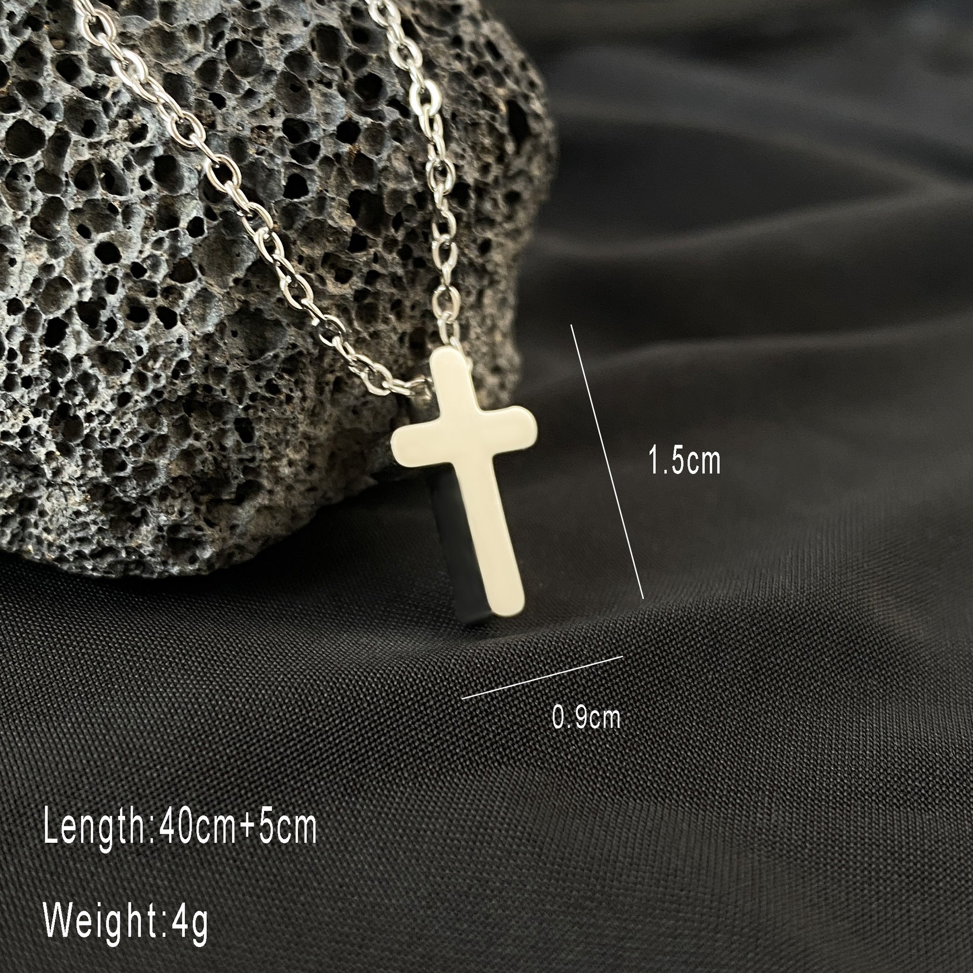 Wholesale Titanium Steel Plated 18K Real Gold Cross Necklace ACC-NE-YuXun002