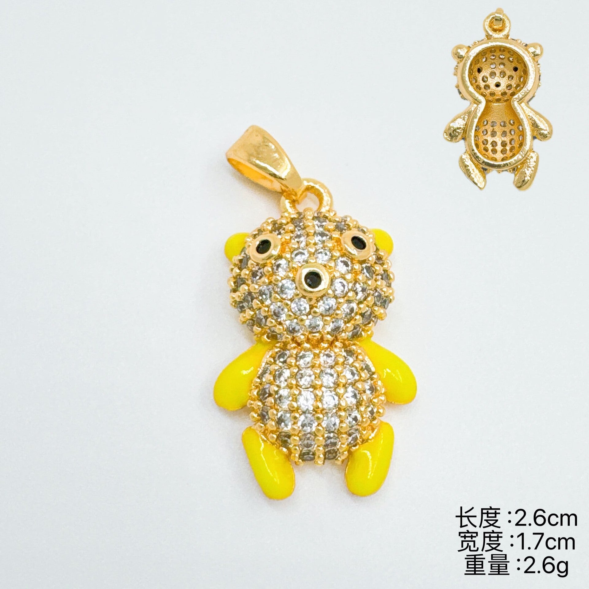 Wholesale Gold Plated Copper Bear Pendant Necklace