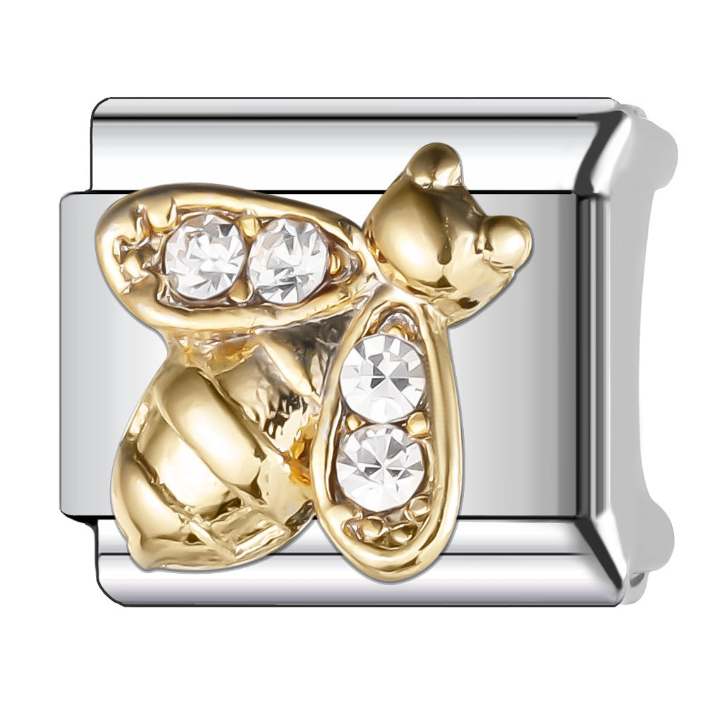 Wholesale Italian Charm Bracelet 9mm DIY Splicing Diamond Gypsophila Series Stainless Steel Composable Braceletc Pattern Bracelet Jewelry