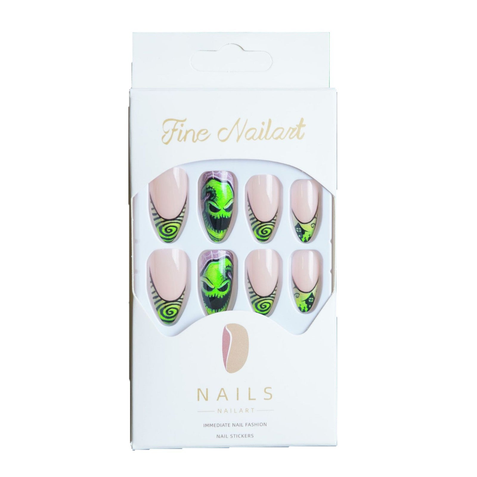 Wholesale 24 Pieces/ box  Green Eyes Nails Kits Nail Stickers