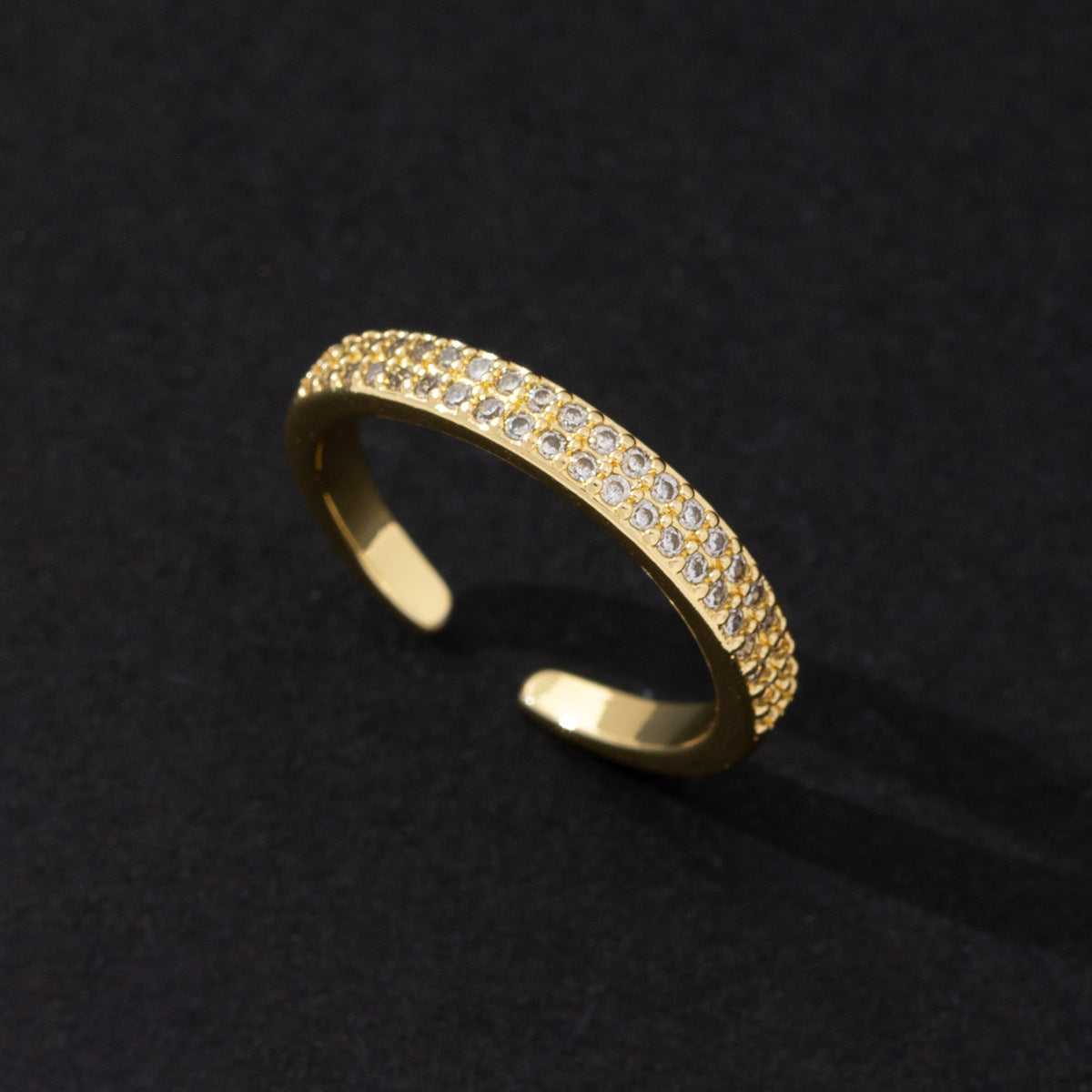 Wholesale Starry Zircon Ring Korean Fashion Cat Eye Couple Adjustable Ring Copper Jewelry Accessory For Boutique Resale