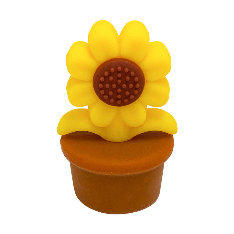 Wholesale of 10PCS Planter Sunflower Food Grade Silicone Beads ACC-BDS-WDX042