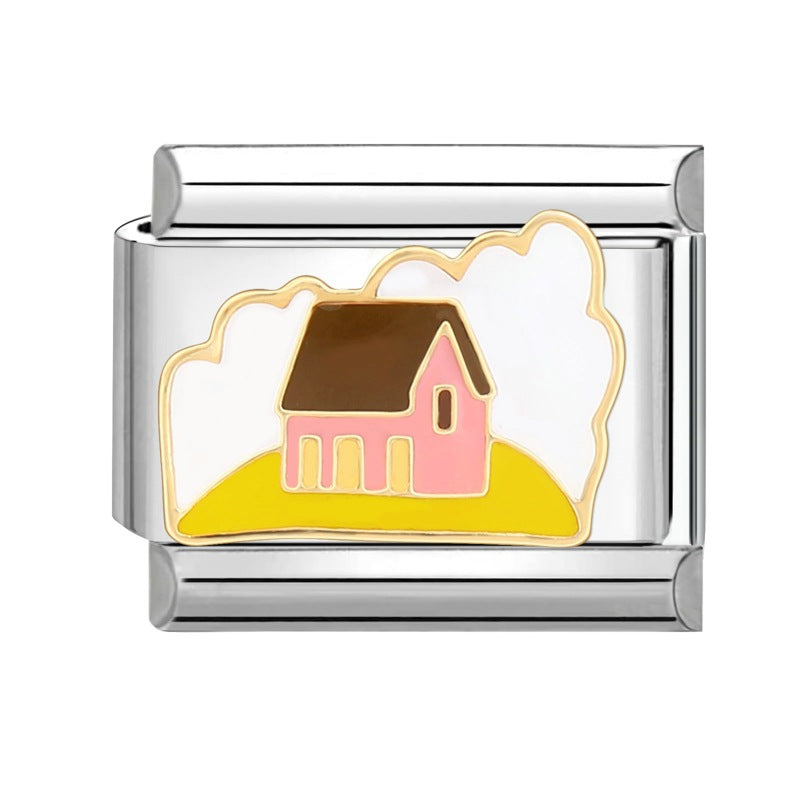 Wholesale Italian Charm Bracelet 9mm DIY Splicing Cute Cartoon Titanium Steel  Composable Bracelet