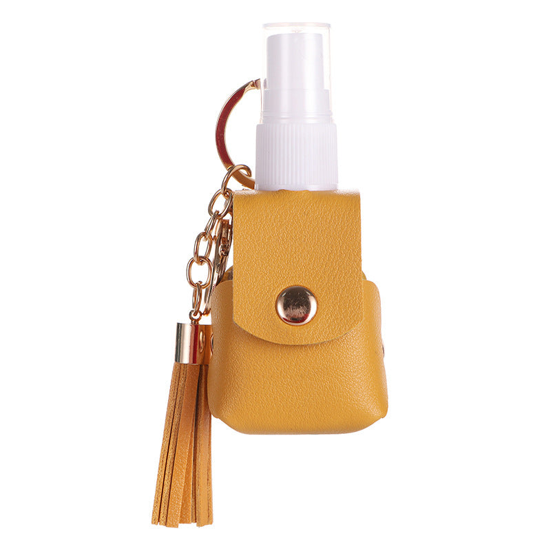 Wholesale Chic 30Ml Portable Skincare Refillable Keychain Bottle With Artificial Leather Case For Travel And Gift