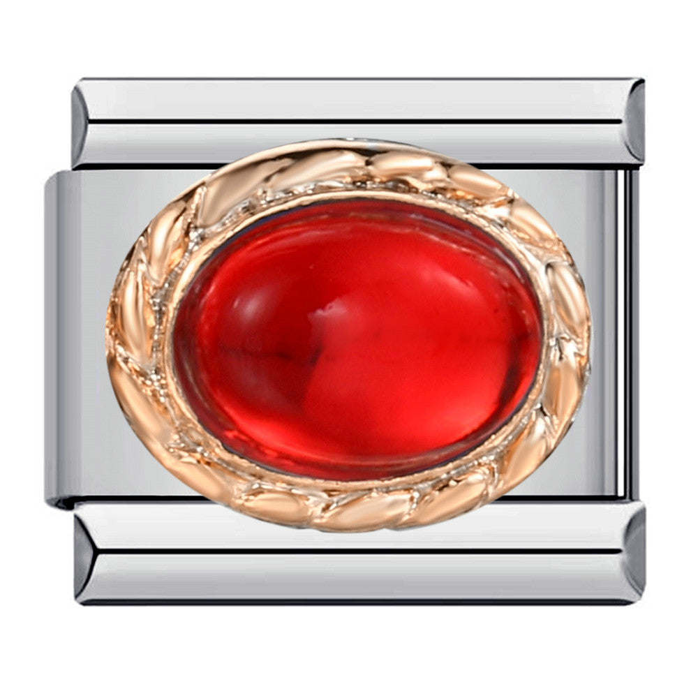 Wholesale  Italian Charm Bracelet 9mm DIY Oval Micro-Inlaid Colored Stone Creative Stainless Steel Composable Bracelet